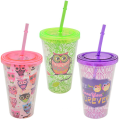 Double Walled Clear Plastic Straw Cup